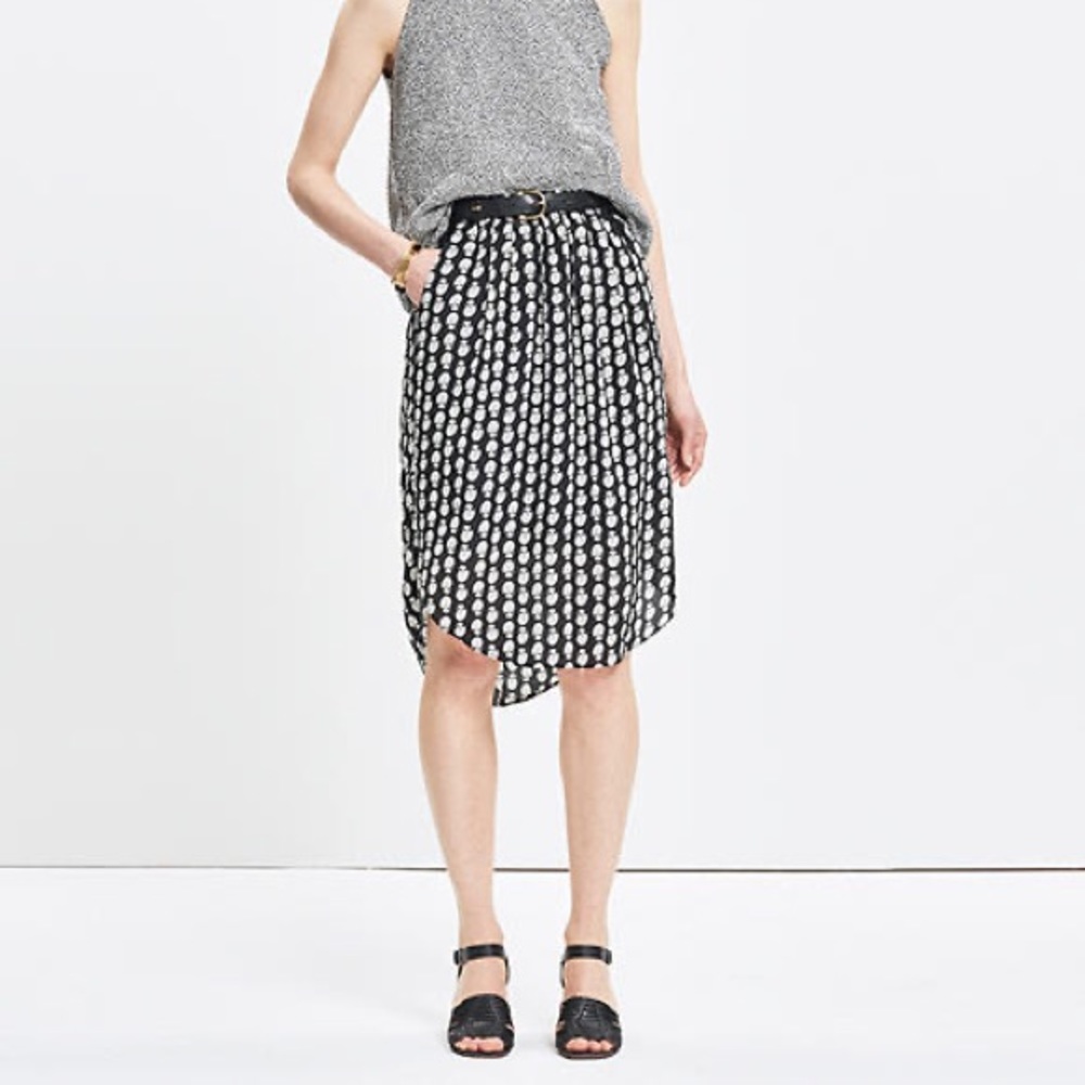 Madewell silk island bloom stamp skirt M